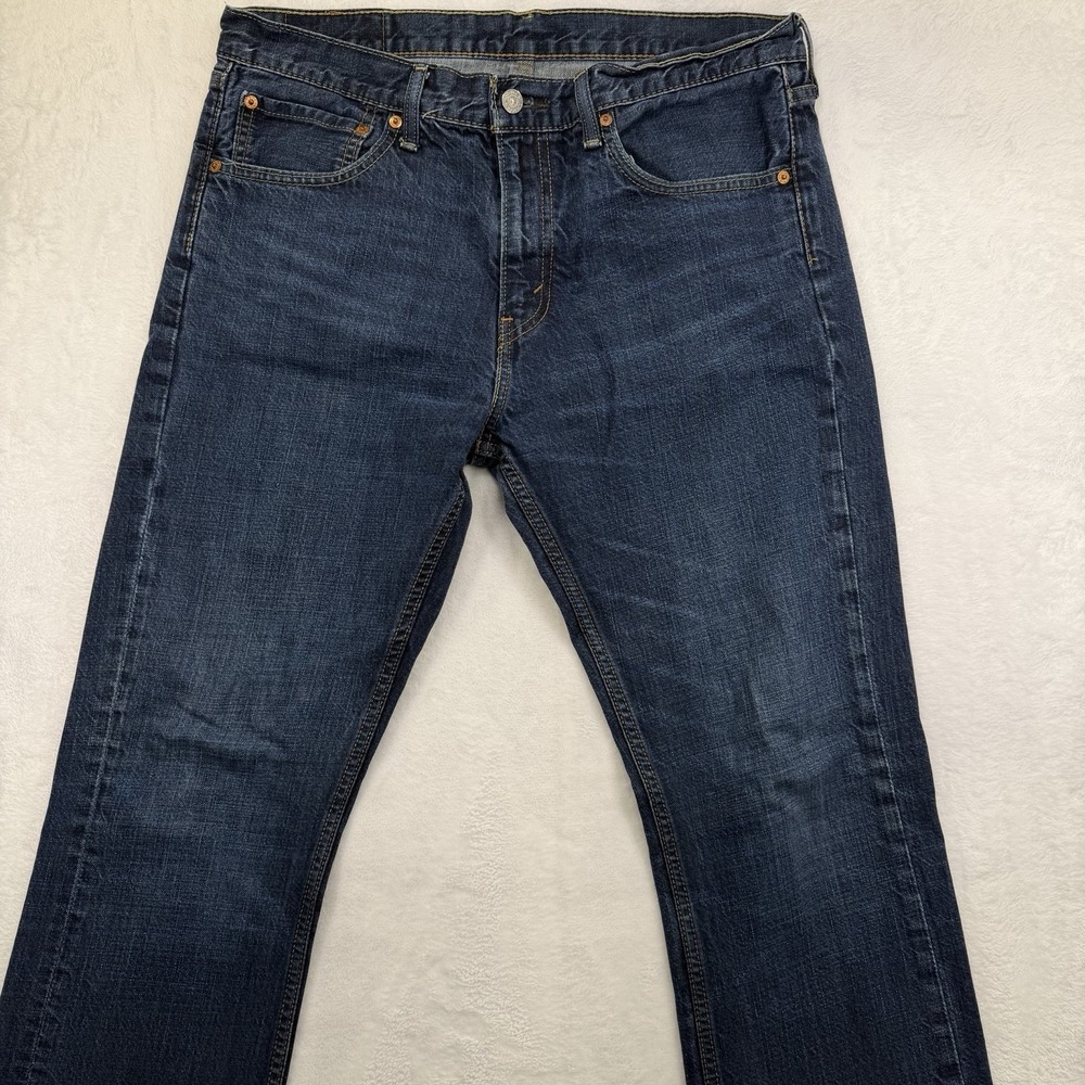 Levi's 527 Slim Bootcut Jeans Mens W34 L32 Light Blue Denim Casual Western - Picture 2 of 12